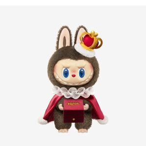 Royal Brown Bunny Plush with Crown and Red Cape